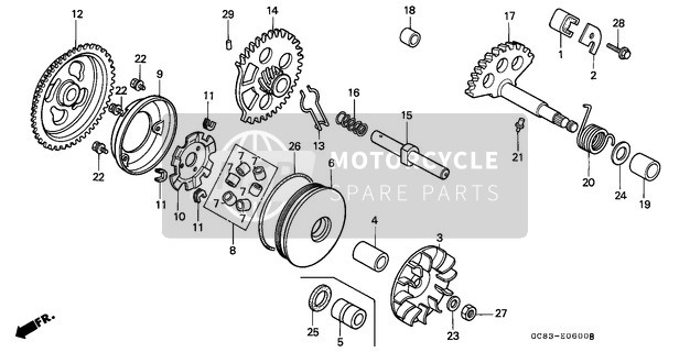 Honda NH80MS 1993 Guidare Viso/Calcio Antipasto per un 1993 Honda NH80MS